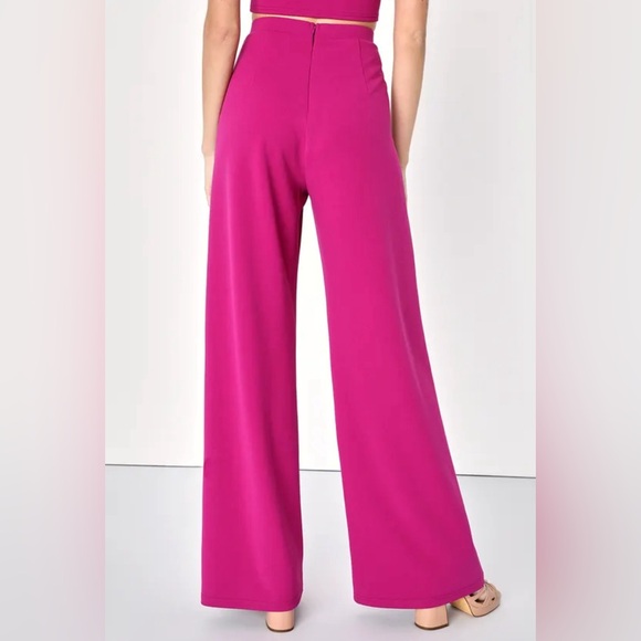 Lulus Perfect Together Magenta Halter Wide-Leg Two-Piece Jumpsuit - Picture 5 of 12
